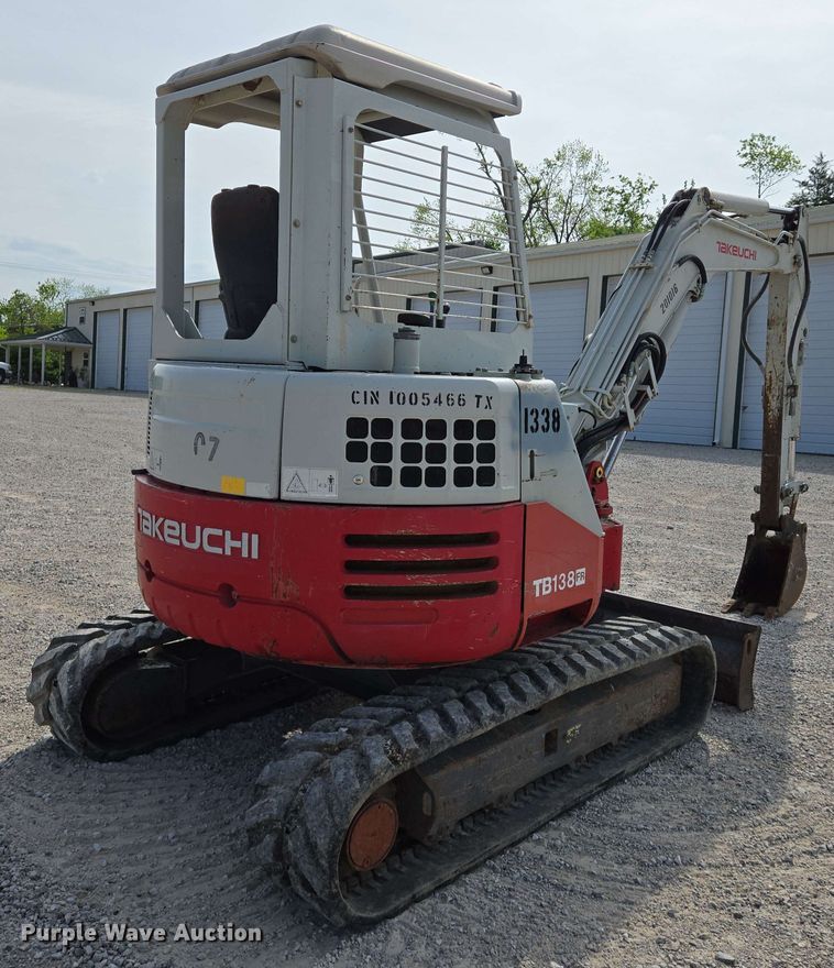 image for item EJ7536 2014 Takeuchi TB138FR mini excavator