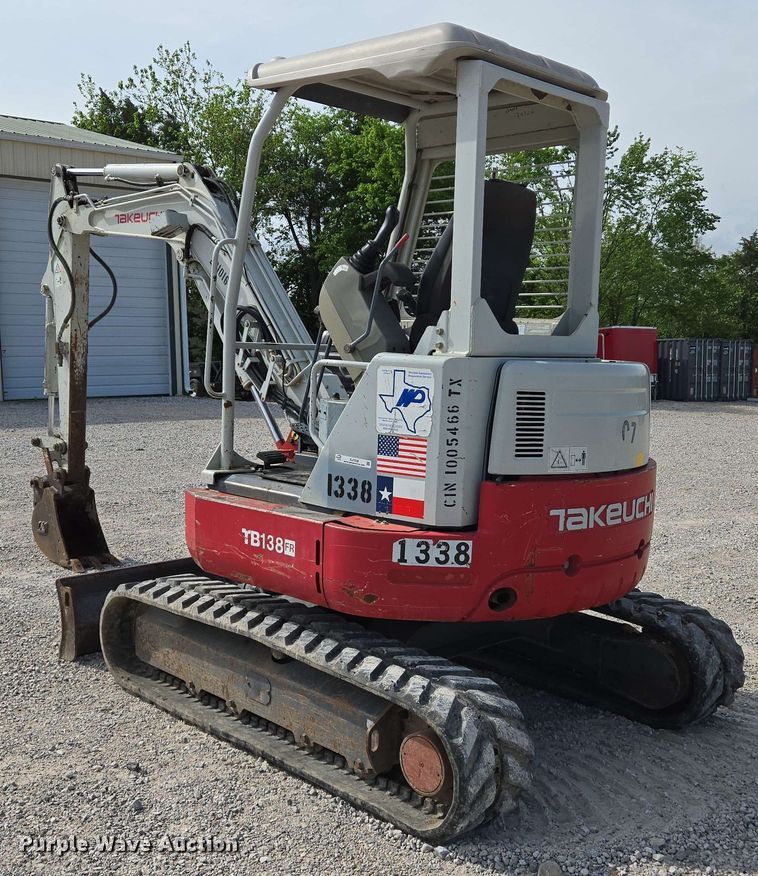 image for item EJ7536 2014 Takeuchi TB138FR mini excavator