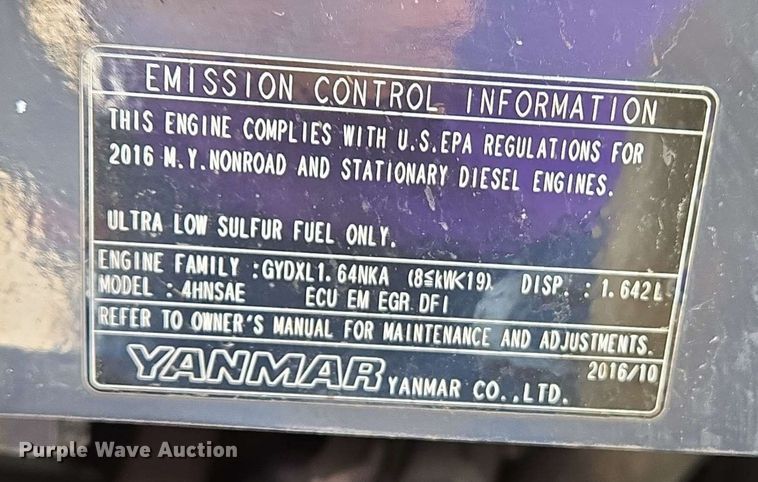 image for item EJ7537 Yanmar VIO35-6A mini excavator