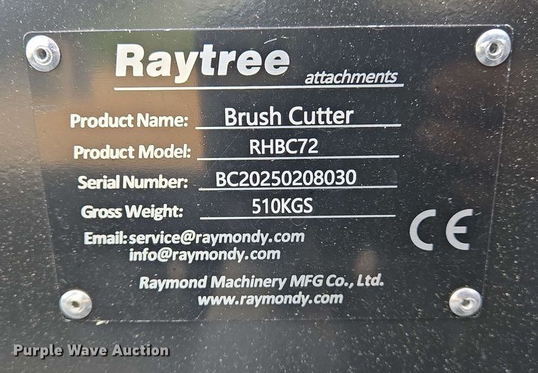 image for item EJ7540 Raytheon  RHBC72 skid steer rotary mower