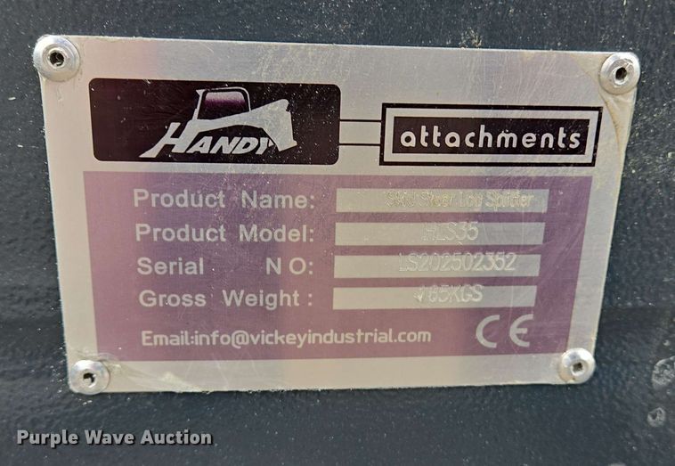 image for item EJ7541 Hardy HLS35 skid steer log splitter