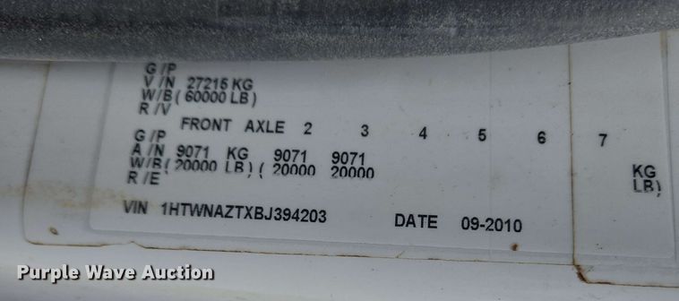 image for item EJ7550 2011 International 7500 water truck