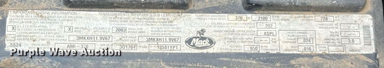 image for item EJ8766 2004 Mack RD690SX winch truck