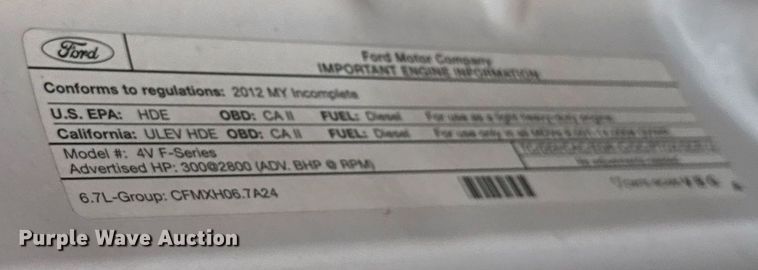 image for item EJ8781 2012 Ford F350 Super Duty XL SuperCab dump bed pickup truck