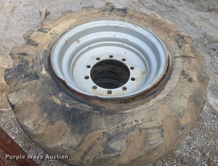 image for item EK5222 (4) Firestone 15.5-25 foam filled tires and wheels