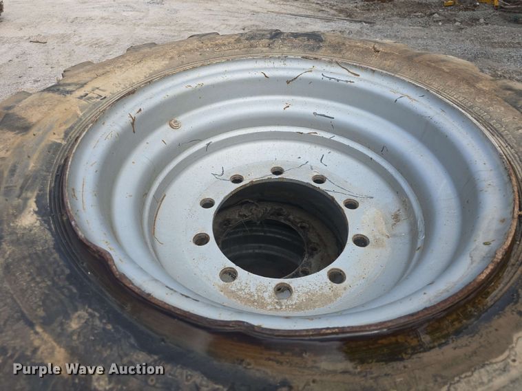 image for item EK5222 (4) Firestone 15.5-25 foam filled tires and wheels