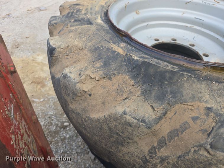 image for item EK5222 (4) Firestone 15.5-25 foam filled tires and wheels