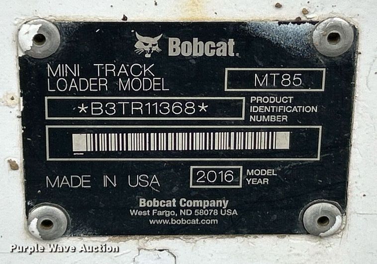 image for item EK8039 2016 Bobcat MT85 compact utility loader