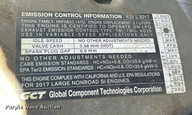 image for item EK8047 2017 UniCarriers PF50 forklift