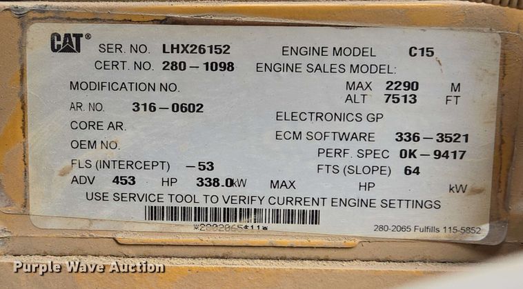 image for item EL2054 2010 Caterpillar 740 haul truck