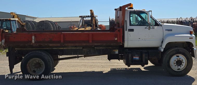 image for item EM7274 1993 Chevrolet C7 dump flatbed truck