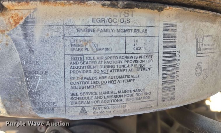 image for item EM7274 1993 Chevrolet C7 dump flatbed truck