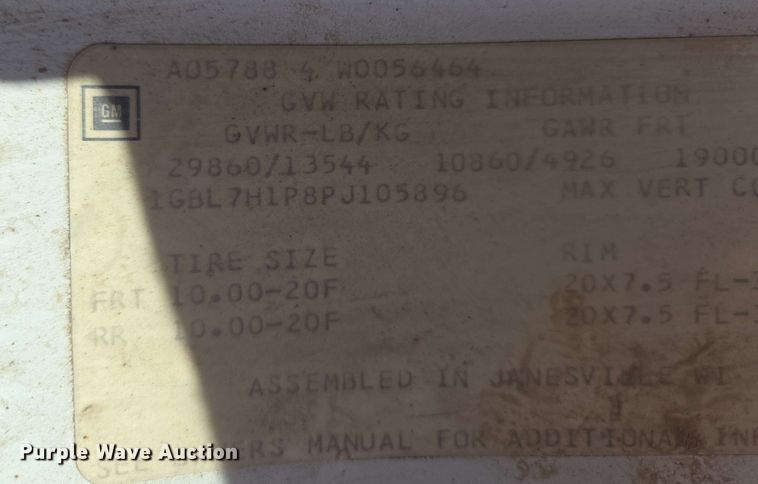 image for item EM7274 1993 Chevrolet C7 dump flatbed truck