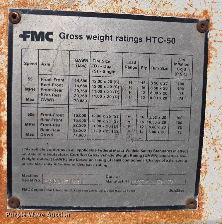 image for item EM7296 1981 Link-Belt HTC-50  crane