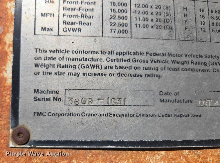 image for item EM7296 1981 Link-Belt HTC-50  crane