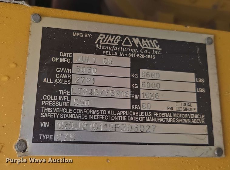 image for item EN3679 2005 Vermeer Ring-O-Matic 275 vacuum excavator