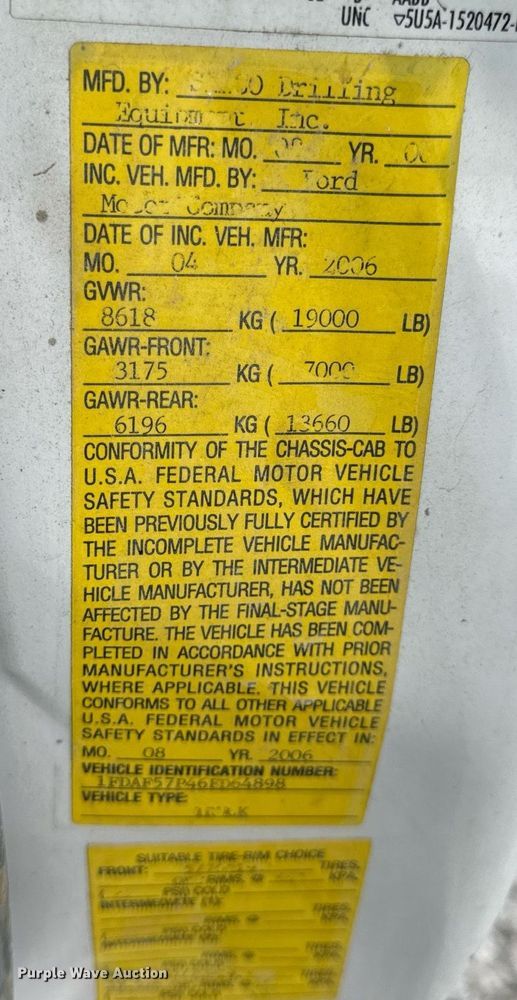 image for item EN4533 2006 Ford F550 Super Duty utility / service truck