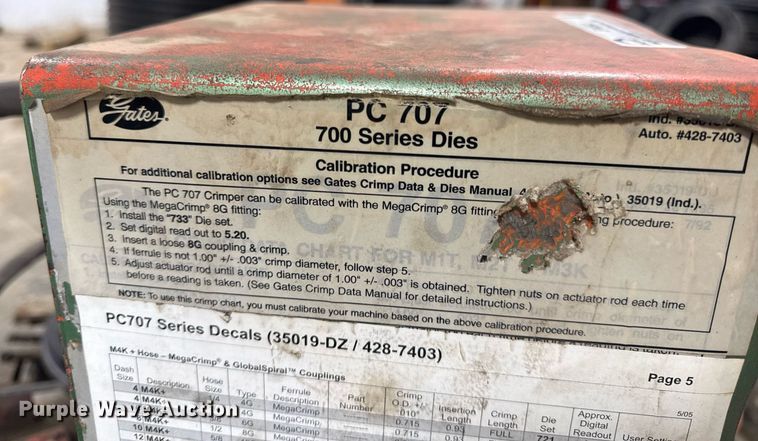 image for item EN4542 Gates PC707 hydraulic hose press