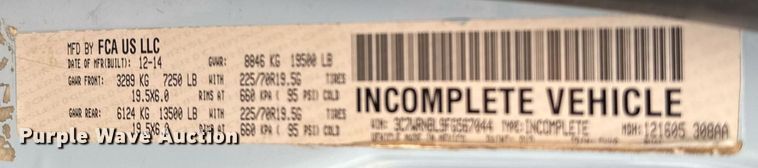 image for item EQ1419 2015 Dodge  Ram 5500 utility / service truck