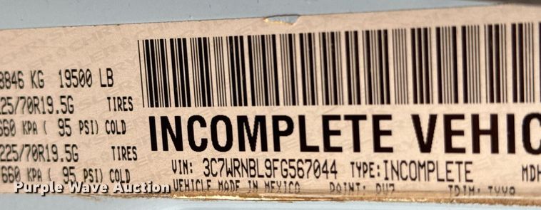 image for item EQ1419 2015 Dodge  Ram 5500 utility / service truck