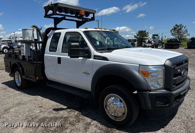 image for item EQ1463 2015 Ford F450 Super Duty SuperCab flatbed truck