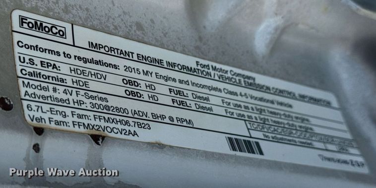 image for item EQ1463 2015 Ford F450 Super Duty SuperCab flatbed truck