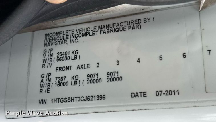 image for item EQ1479 2012 International 7600 Crew Cab crane truck