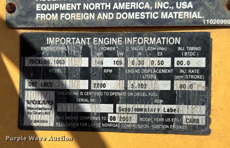 image for item EQ1491 2008 Volvo L70F wheel loader