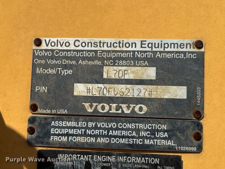 image for item EQ1491 2008 Volvo L70F wheel loader