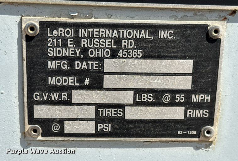 image for item MS9971 1994 LeRoi International 3272X451 air compressor