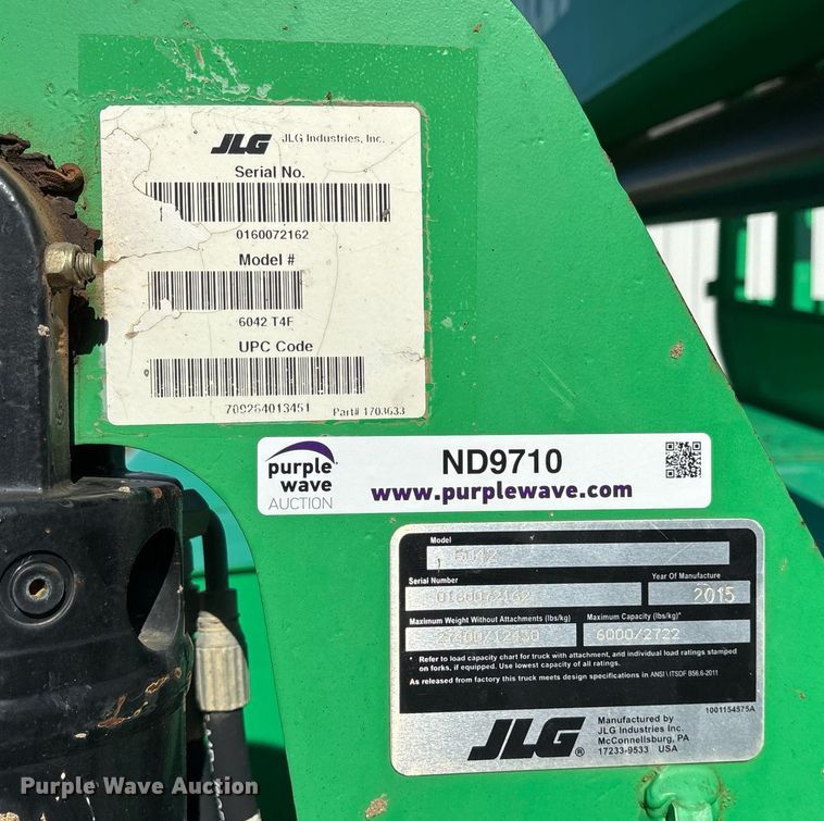 image for item ND9710 2015 JLG 6042 telehandler