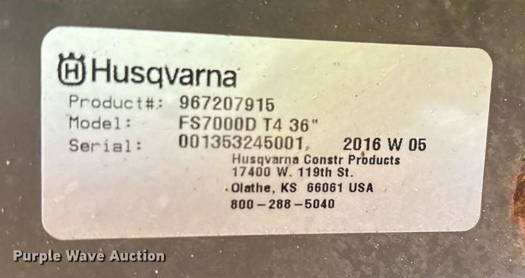 image for item ND9762 2016 Husqvarna FS7000D concrete saw