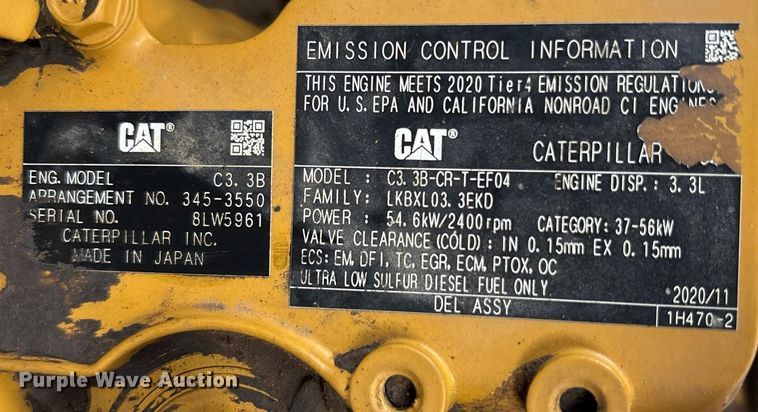 image for item OB9684 2021 Caterpillar  289D3 tracked skid steer loader