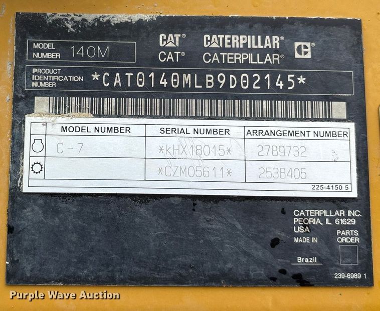 image for item OB9690 2010 Caterpillar 140M motor grader