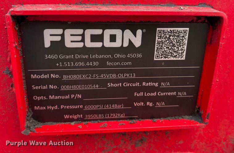 image for item OB9691 Fecon BH080EXC2-FS-45VDB-OLPK13 excavator mulcher