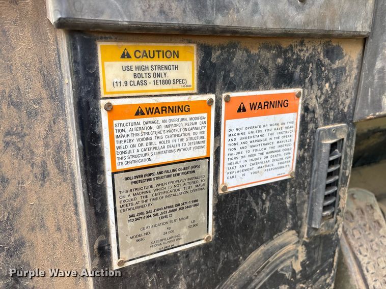 image for item OB9695 2001 Caterpillar 963C track loader