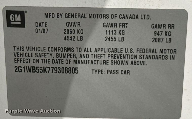 image for item DO0992 2007 Chevrolet Impala LS 