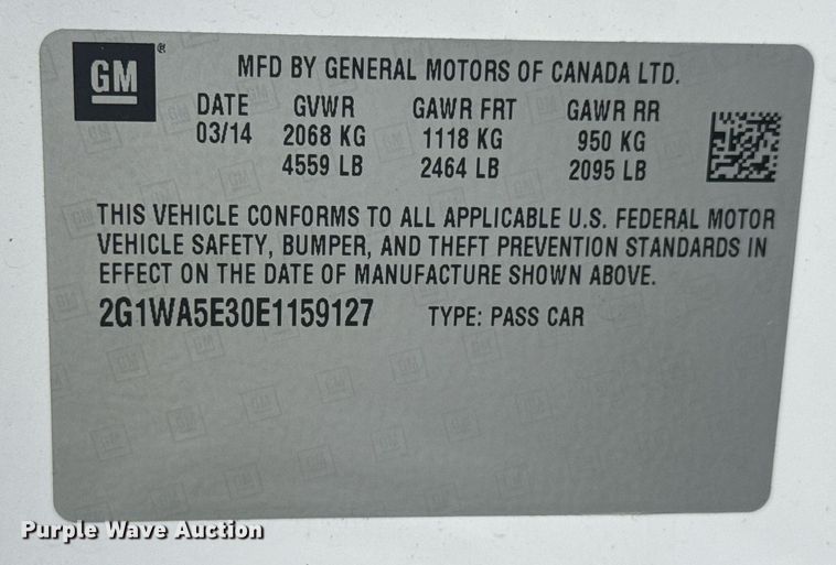 image for item DO0993 2014 Chevrolet Impala Limited 