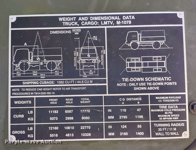 image for item DP4924 1997 Bae Systems M1078 brush fire truck