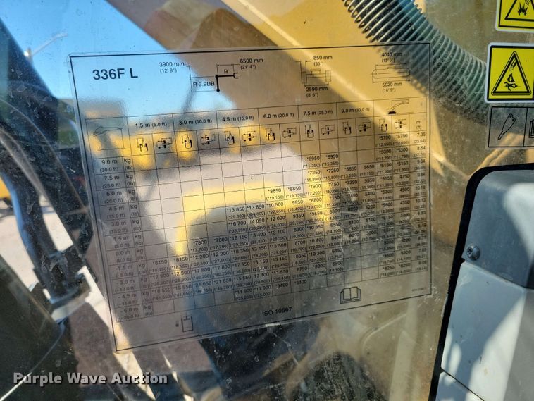 image for item DR4472 2015 Caterpillar 336F excavator