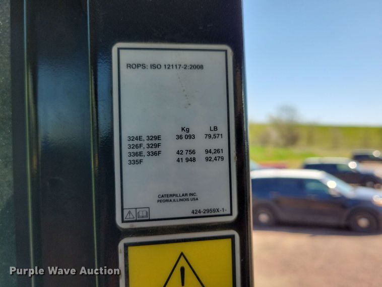 image for item DR4472 2015 Caterpillar 336F excavator