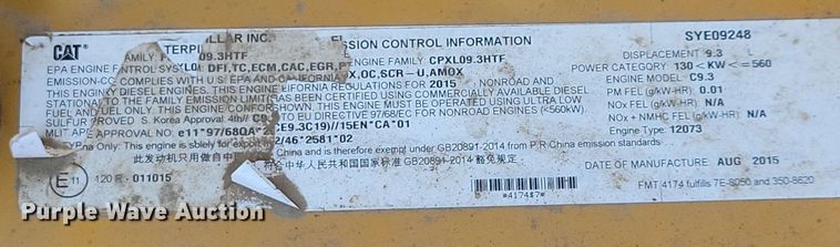 image for item DR4472 2015 Caterpillar 336F excavator