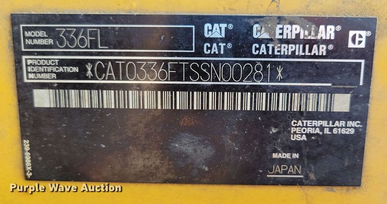 image for item DR4472 2015 Caterpillar 336F excavator