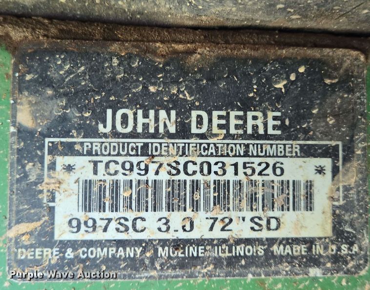 image for item DT4862 John Deere 997 ZTrak ZTR lawn mower