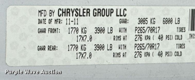 image for item DU9026 2012 Dodge Ram 1500 SLT Crew Cab pickup truck