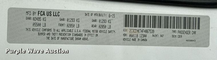 image for item DU9027 2015 Dodge Charger Police 