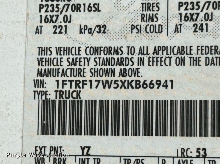 image for item DU9028 1999 Ford F150 pickup truck