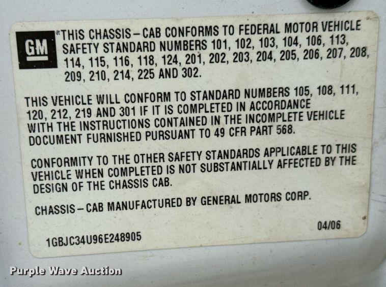 image for item DU9032 2006 Chevrolet Silverado 3500 utility bed pickup truck