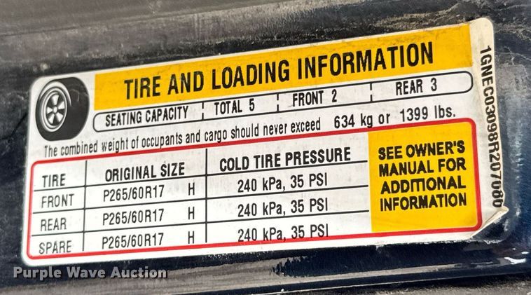 image for item DU9034 2008 Chevrolet Tahoe Police SUV