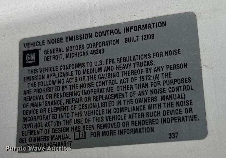 image for item DV2583 2009 Chevrolet C5500 Supreme shuttle bus